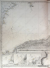 Load image into Gallery viewer, 1883 - Mediterranean Algeria C. Ferrat To Bougaroni Antique Chart Genuine