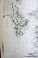 Load image into Gallery viewer, Close up on the area of Kamakura and yokosuka Japan as it was in 1889. antique sailing nautical chart of tokyo bay.