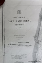 Load image into Gallery viewer, 1883 - Coast Chart No. 161 Cape Canaveral Florida Antique Genuine Nautical