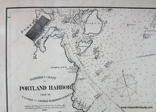 Load image into Gallery viewer, 1893 - Portland Harbor Maine Antique Chart Genuine Nautical