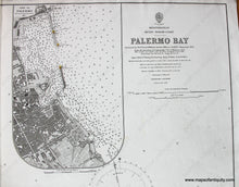 Load image into Gallery viewer, 1891 - Palermo Bay Italy Chart Antique Genuine Nautical