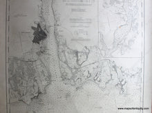 Load image into Gallery viewer, 1889 - Thames River Harbor Of New London & Approaches Connecticut Antique Chart Genuine Nautical