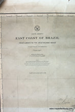 Load image into Gallery viewer, 1892 - East Coast Of Brazil Pernambuco To Itacolomi Bay Antique Chart Genuine Nautical