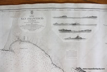 Load image into Gallery viewer, 1865 - San Francisco Harbour Antique Chart Genuine Nautical