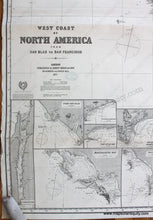 Load image into Gallery viewer, 1887 / 1888 - West Coast Of North America From San Blas To Francisco Antique Chart Genuine Nautical