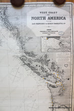 Load image into Gallery viewer, 1888 / 1889 - Chart No. 136 West Coast Of North America San Francisco To Queen Charlotte Island