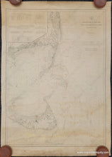 Load image into Gallery viewer, Antique nautical sailing chart of Nantucket and Chatham Massachusetts from 1910 with depths and navigation information uncolored. Maps of Antiquity