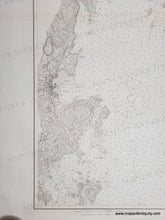 Load image into Gallery viewer, close-up detail of antique black and white chart of the western portion of Penobscot Bay. Genuine-Antique-Nautical-Chart-West-Penobscot-Bay-Maine-1904-US-Coast-and-Geodetic-Survey-Maps-Of-Antiquity
