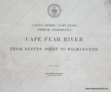 Load image into Gallery viewer, Genuine-Antique-Nautical-Chart-Cape-Fear-River-from-Reeves-Point-to-Wilmington--1911-U-S-Coast-and-Geodetic-Survey---Maps-Of-Antiquity