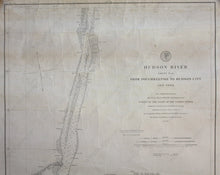 Load image into Gallery viewer, 1878 - New York Hudson River From Poughkeepsie To City Antique Chart Genuine Nautical