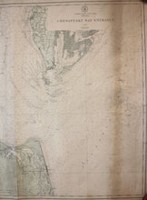 Load image into Gallery viewer, 1911 - Chesapeake Bay Entrance Antique Chart Genuine Nautical