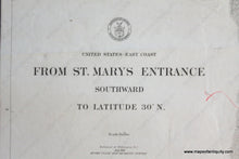 Load image into Gallery viewer, Genuine-Antique-Nautical-Chart-From-St-Marys-Entrance-Southward-to-Lattitude-30-N--1915-U-S-Coast-and-Geodetic-Survey---Maps-Of-Antiquity