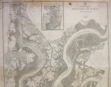Load image into Gallery viewer, 1914 - Charleston And Vicinity South Carolina Antique Chart Genuine Nautical