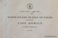 Load image into Gallery viewer, Genuine-Antique-Nautical-Chart-North-Island-to-Island-of-Palms-including-Cape-Romain--1914-U-S-Coast-and-Geodetic-Survey---Maps-Of-Antiquity