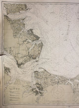 Load image into Gallery viewer, 1911 - Chesapeake Bay Entrance Antique Chart Genuine Nautical