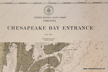 Load image into Gallery viewer, Genuine-Antique-Nautical-Chart-Chesapeake-Bay-Entrance-1911-U-S-Coast-and-Geodetic-Survey---Maps-Of-Antiquity