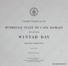 Load image into Gallery viewer, Genuine-Antique-Nautical-Chart-Murrells-Inlet-to-Cape-Romain-including-Winyah-Bay--1909-U-S-Coast-and-Geodetic-Survey--Maps-Of-Antiquity