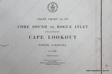 Load image into Gallery viewer, Genuine-Antique-Nautical-Chart-Core-Sound-to-Bogue-Inlet-including-Cape-Lookout--1909-U-S-Coast-and-Geodetic-Survey--Maps-Of-Antiquity