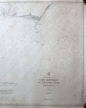 Load image into Gallery viewer, 1910 - North Carolina Cape Hatteras To Ocracoke Inlet Antique Chart Genuine Nautical