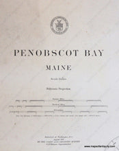 Load image into Gallery viewer, Genuine-Antique-Nautical-Chart-Penobscott-Bay--1911-U-S-Coast-and-Geodetic-Survey--Maps-Of-Antiquity