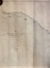 Load image into Gallery viewer, 1892 - North East Coast Of Brazil Paranahina To Pernambuco Antique Chart Genuine Nautical