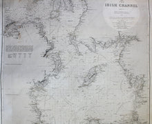 Load image into Gallery viewer, 1847 - The Irish Channel Antique Chart Genuine Nautical