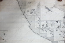 Load image into Gallery viewer, 1874 - West Coast Of South America From Valparaiso To Truxillo Antique Chart Genuine Nautical
