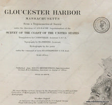Load image into Gallery viewer, Genuine-Antique-Nautical-Chart-Gloucester-Harbor-1889-U-S-Coast-Survey--Maps-Of-Antiquity