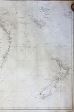 Load image into Gallery viewer, 1844 - Australia From Long. Of 90’ Antique Chart Genuine Nautical