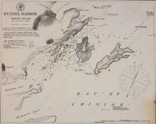Load image into Gallery viewer, 1891 - Alaskan Harbors & Islands Antique Chart Genuine Nautical