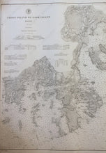 Load image into Gallery viewer, 1891 - Maine Cross Island To Nash Antique Chart Genuine Nautical