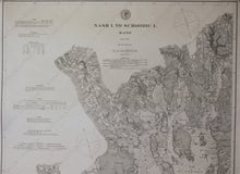 Load image into Gallery viewer, 1888 - Maine Nash Island To Schoodic Antique Chart Genuine Nautical