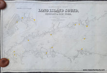 Load image into Gallery viewer, Black-and-White-Linen-Backed-Antique--Nautical-Chart-Eldridge's-Chart-of-Long-Island-Sound-Newport-to-New-York-Connecticut-Long-Island-1880-Eldridge-Maps-Of-Antiquity