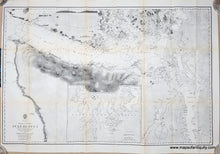 Load image into Gallery viewer, 1866 - Strait Of Juan De Fuca Washington state with Seattle, Cape FLattery, Vancouver, Antique Chart Genuine Survey in black and white