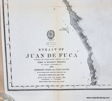 Load image into Gallery viewer, 1866 - Strait of Juan de Fuca (Near Vancouver Island, Puget Sound, and Seattle, WA) - Antique Chart