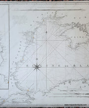 Load image into Gallery viewer, Antique black and white chart of the Black Sea with Crimea and Constantinople.