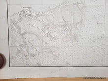 Load image into Gallery viewer, Mattapoisett Massachusetts detail. Black and white chart showing Buzzards Bay with the beginnings of the Cape Cod Canal. Includes some topographic details along the coast.