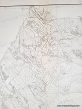 Load image into Gallery viewer, Wareham Massachusetts detail. Black and white chart showing Buzzards Bay with the beginnings of the Cape Cod Canal. Includes some topographic details along the coast.
