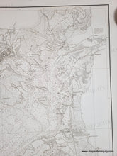 Load image into Gallery viewer, Black and white chart showing Buzzards Bay with the beginnings of the Cape Cod Canal. Includes some topographic details along the coast.