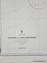 Load image into Gallery viewer, Black and white chart with small bits of color to indicate lighthouses/buoys. Old-Original-vintage-nautical-sailing-chart-1894-1973-Mediterranean-Italy-West-Coast-Naples-to-Cape-Bonifati-From-Italian-Government-Surveys-1883-8-genuine-Chart
