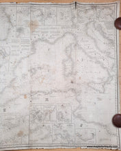 Load image into Gallery viewer, 1856 - Untitled Chart of the Mediterranean Ocean, from the Atlantic to Italy - Genuine Antique Chart