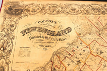 Load image into Gallery viewer, 1862 - Colton’s New Steel Plate Map Of England Antique Hand-Colored Genuine Wall On Rods