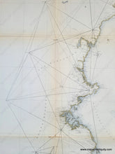 Load image into Gallery viewer, 1855 - Sketch A Shewing The Progress Of Survey In Section No. 1 1844 To Antique Chart Genuine Report