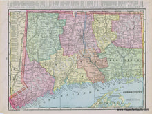 Load image into Gallery viewer, 1898 - Massachusetts And Rhode Island Verso: Connecticut Antique Map Genuine Printed-Color