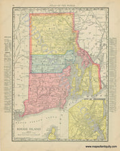 Load image into Gallery viewer, 1910 - Map Of The Main Portion Boston Verso: Rhode Island Antique Genuine Printed-Color
