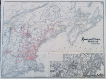 Load image into Gallery viewer, Genuine-Antique-Folding-Railroad-Map-Boston-&-Maine-Railroad-and-Connections-c.-1900-Boston-&-Maine-Railroad-Maps-Of-Antiquity