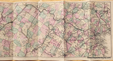 Load image into Gallery viewer, Genuine-Antique-Railroad-Booklet-and-Map-Map-showing-the-Springfield-Route-between-New-York-and-Boston-via-New-Haven-Hartford-Springfield-and-Worcester.-1867-Walling-/-Taintor-Brothers-Maps-Of-Antiquity