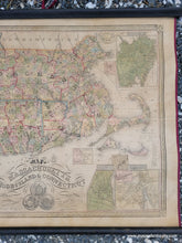 Load image into Gallery viewer, Genuine-Antique-Wall-Map-Map-of-Massachusetts-Rhode-Island-Connecticut-compiled-from-the-Latest-Authorities-1852-Ensign-Thayer-Maps-Of-Antiquity