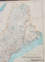 Load image into Gallery viewer, Genuine-Antique-Map-Map-of-the-New-England-States-showing-State-County-Town-Boundaries-Post-Offices-Railroad-Stations-1909-Walker-Maps-Of-Antiquity