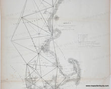 Load image into Gallery viewer, antique chart of the coasts of Rhode Island, Massachusetts, and New Hampshire and Maine. Genuine-Antique-Chart-New-England-Coast-Survey---Sketch-A-Illustrating-the-Progress-of-Section-No-1-Eastern-Section-of-the-Survey-of-the-Coast-in-1846-1846-U-S-Coast-Survey-Maps-Of-Antiquity